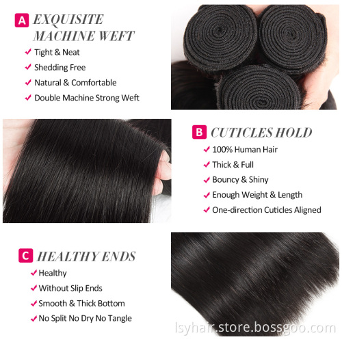 Non Remy Cheap Price Straight Hair Weave 3 Bundles With Ear to Ear Frontal,Natural Hair Extensions Xuchang Factory Hair Vendors